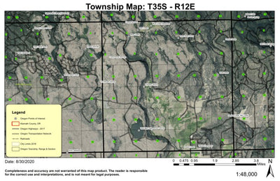 Wild Billy Lake T35S R12E Township Map Preview 1