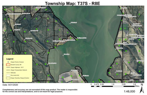Upper Klamath Lake T37S R8E Township Map Preview 1