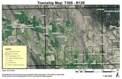 Keller Bridge T39S R12E Township Map Preview 1