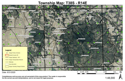 Horsefly T38S R14E Township Map Preview 1