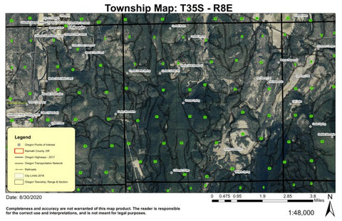 Canby Mountains T35S R8E Township Map Preview 1