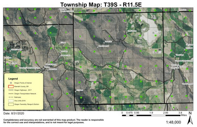 Horton Rim T39S R11.5E Township Map Preview 1