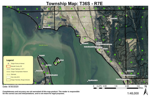 Upper Klamath Lake T36S R7E Township Map Preview 1