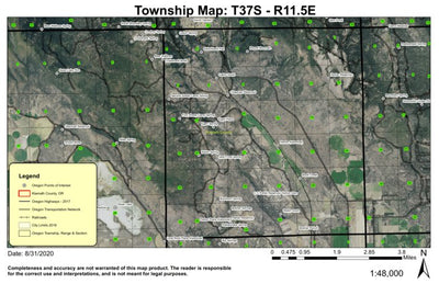 Round Mountain T37S R11.5E Township Map Preview 1