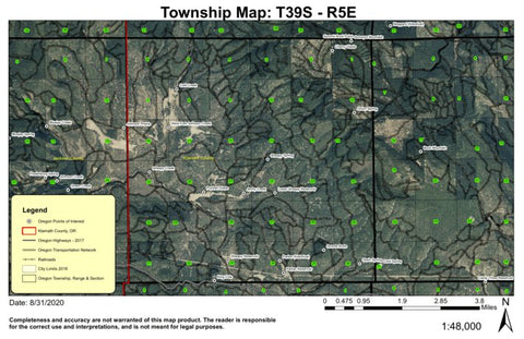 Grouse Butte T39S R5E Township Map Preview 1