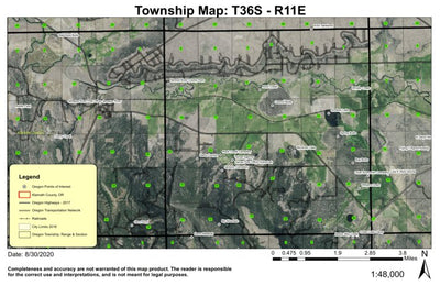 Bly Mountain T36S R11E Township Map Preview 1