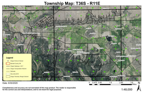 Bly Mountain T36S R11E Township Map Preview 1
