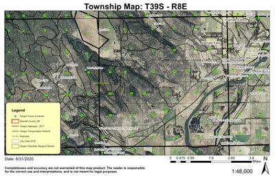 Keno T39S R8E Township Map Preview 1