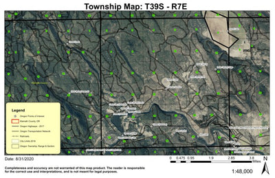 Oatman Lake T39S R7E Township Map Preview 1