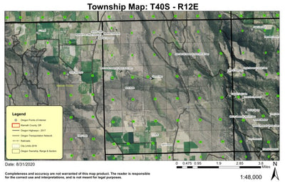 Buck Butte T40S R12E Township Map Preview 1