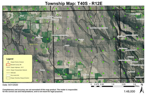 Buck Butte T40S R12E Township Map Preview 1