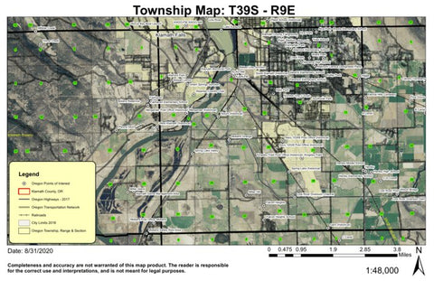 Klamath Falls T39S R9E Township Map Preview 1