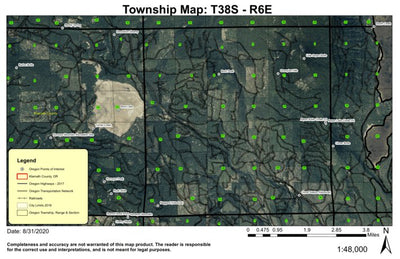 Buck Peak T38S R6E Township Map Preview 1