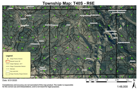 Parker Mountain T40S R5E Township Map Preview 1