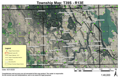 Gerber Dam T39S R13E Township Map Preview 1