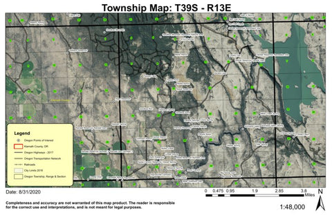 Gerber Dam T39S R13E Township Map Preview 1
