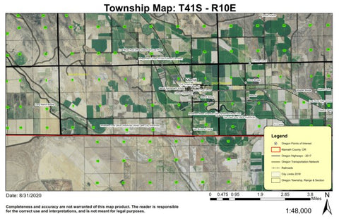 Klamath Hills T40S R9E Township Map Preview 1
