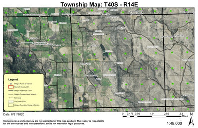 Boggs Lake T40S R14E Township Map Preview 1