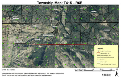 Klamath Canyon T41S R6E Township Map Preview 1