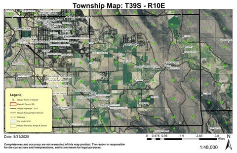 Olene T39S R10E Township Map Preview 1
