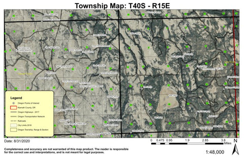 Bear Valley T40S R15E Township Map Preview 1