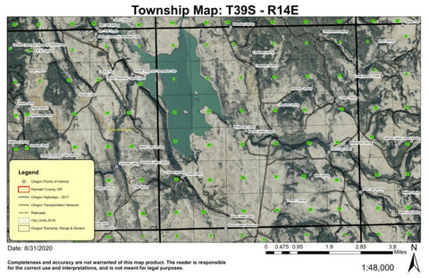 Gerber Reservoir T39S R14E Township Map Preview 1