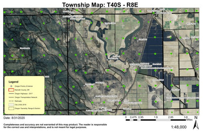 Hamaker Mountain T40S R7E Township Map Preview 1