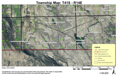 Willow Valley Reservoir T41S R14.5E Township Map Preview 1