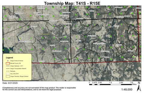 Threemile Reservoir T41S R14E Township Map Preview 1