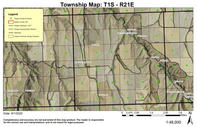 Olex T1S R21E Township Map Preview 1