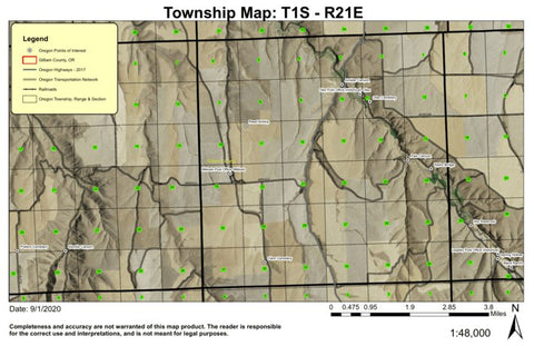 Olex T1S R21E Township Map Preview 1