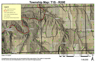 Hay Creek T1S R20E Township Map Preview 1