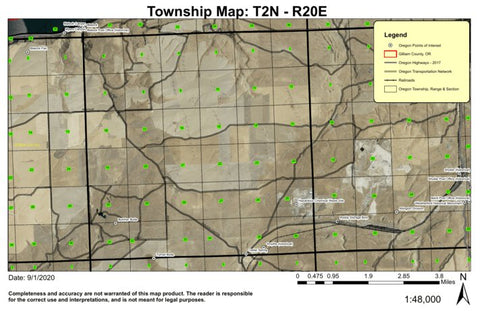 Butcher Butte T2N R20E Township Map Preview 1
