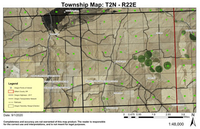 Horn Butte T2N R22E Township Map Preview 1