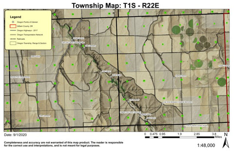 Historical Monument T1S R22E Township Map Preview 1