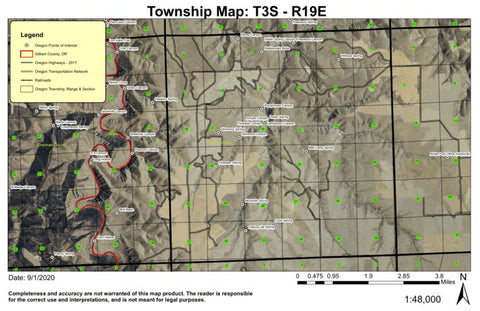 Rattlesnake Butte T3S R19E Township Map Preview 1