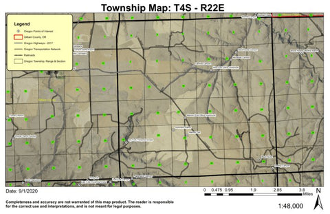 Matney Flat T4S R22E Township Map Preview 1