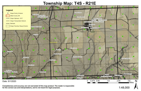 Condon T4S R21E Township Map Preview 1