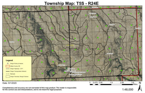 Lone Rock T5S R24E Township Map Preview 1