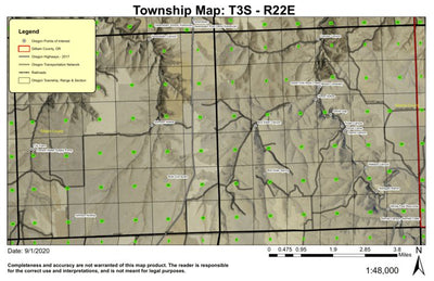Box Elder Canyon T3S R22E Township Map Preview 1