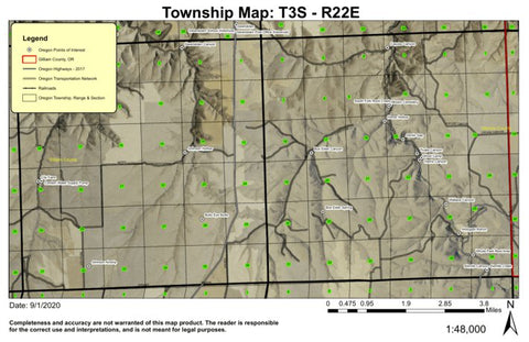 Box Elder Canyon T3S R22E Township Map Preview 1