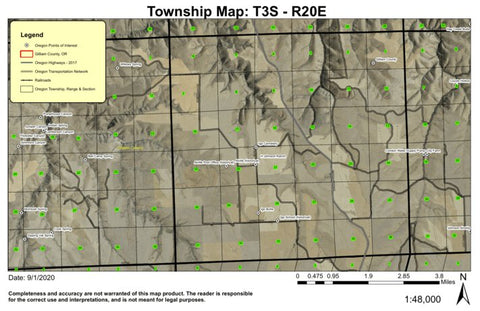 Igo Butte T3S R20E Township Map Preview 1