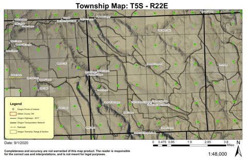 Lost Valley Creek T5S R22E Township Map Preview 1