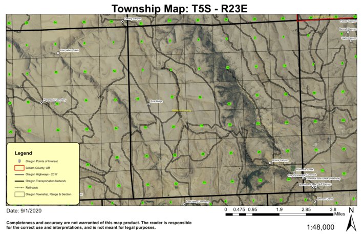 Pine Ridge T5S R23E Township Map by Super See Services | Avenza Maps