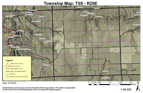 Hunter Canyon T5S R20E Township Map Preview 1