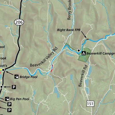 Beaverkill River Fishing Map - Fish New York by Map the Xperience ...