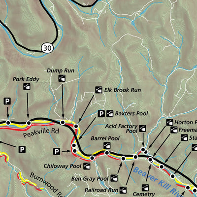 Beaverkill River Fishing Map - Fish New York by Map the Xperience ...