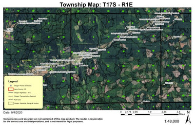 Leaburg T17S R1E Township Map Preview 1