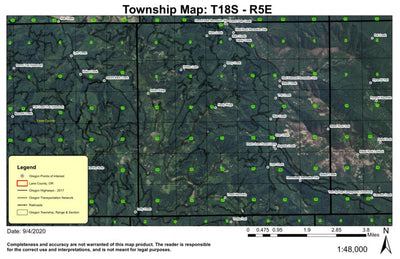 Lowell Mountain T18S R5E Township Map Preview 1