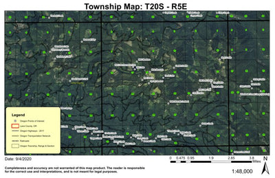 Mule Mountain Lookout T20S R5E Township Map Preview 1